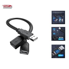 2026 Upgraded】 USB 2.0 A Male to 2 Dual USB Female Jack Y Splitter Hub Power ... picture