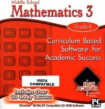 High Achiever Middle School Mathematics 3 (Grade 8) CD-ROM -NEW in RETAIL SLEEVE picture