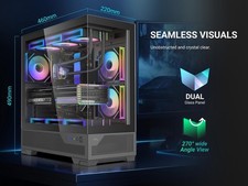 SAMA V43 Mid-Tower PC Case, 6 x 120mm PWM ARGB Fans, 4mm Tempered Glass, USB3.1 picture