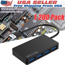 4-Port USB 3.0 Hub 5Gbps Portable Compact PC Mac Laptop Notebook lot Desktop picture