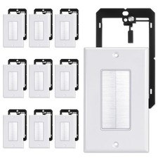 10 Pack Brush Wall Plate with Low Voltage Mounting Bracket, Cable Pass Throug... picture