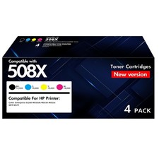 ** New HP Toner | 508X / 508A | Black / Color | With Chips | Compatible | 4-Pack picture