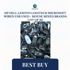 HP Dell Lenovo Logitech Microsoft Wired USB Used - Mouse MIXED BRANDS LOT OF 20 picture