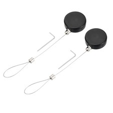 1.8ft Retractable Cable Security Lock w/ Latch Wrench Black 2 Pack picture