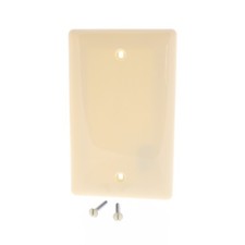 Hubbell NP13AL Almond 1-Gang Blank Nylon Standard Size Wallplate Cover Box Mount picture