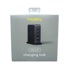 heyday 4 Port Charging Hub Vertical 2C + 2A Black Saffiano Phone Device Charger picture