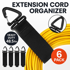 Extension Cord Organizer Straps 6 Pack Heavy Duty Hook Hanger Cables Hoses Tools picture