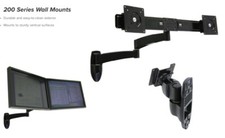 NEW Ergotron 200 Series Dual Monitor Wall Mount Arm Black 45-231-200 New picture