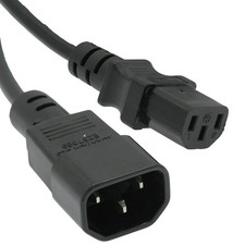 10ft Computer Power Extension Cord (NEMA C14 to C13 Plug 18AWG  Black picture