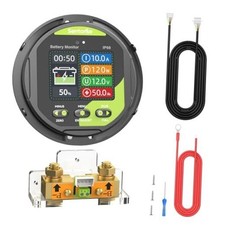 0-500A Battery Monitor with Shunt, 8-120V IP68 Waterproof LCD Screen with picture