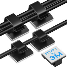 100 PCS Adhesive Cable Clips Black , Cable Management under Desk, Cable Wall picture
