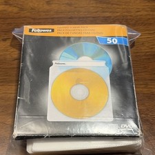 Fellowes Durable White Paper CD/DVD Sleeve Pack, 50 Count Storage Sleeves picture