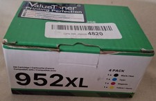 ValueTone 952XL 952 Ink Cartridges High Yield (4-Pack, Black & tricolor) NEW picture