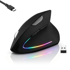 Wireless Bluetooth Ergonomic Vertical Mouse, Rechargeable Silent Slim Laptop ... picture