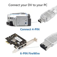 cBear 6Ft Firewire IEEE 1394 6 Pin - 4 Pin Male to Male DV D8 Camera Cable picture