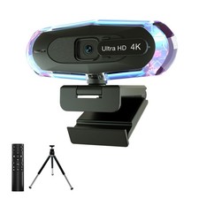 4K Webcam for PC, 4K Webcam with Remote Control and RGB Light, Autofocus Stre... picture