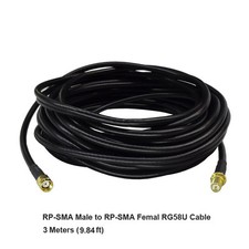 Low Loss RP-SMA Male to RP-SMA Female RG58 U Coaxial Cable 9.84ft 3-Meter picture