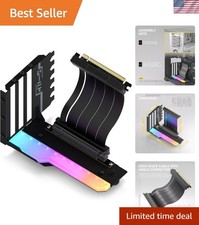 Shield ARGB Vertical GPU Mount, 115mm PCIe 4.0 Riser Cable, Black picture