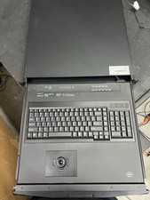 1U Rackmount LCD KVM Console Drawer 8 Port Switch Keyboard Trackball Server Rack picture