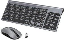 LeadsaiL Wireless Keyboard Mouse Combo Compact KF-10+LX001 - GREY picture
