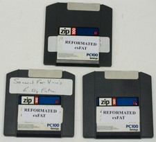 (3) Iomega Zip 100 Disk's Reformatted exFAT For Windows & Apple - Used One Time picture
