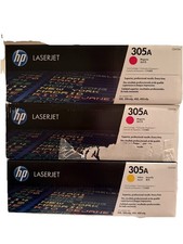 Lot of 3 HP LaserJet 305A  2x MAGENTA YELLOW Print Cartridges NEW *SEALED* picture