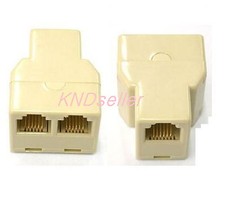 10 PCS RJ12 6P6C 1 to 2 Y Type FEMALE ADAPTER  SPLITTER Extension Joiner Phone picture