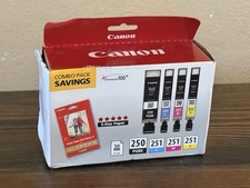 Canon PGI-250/CLI-251 Ink Paper 4x6 Combo Pack Lot Black Cyan Yellow Magenta OEM picture