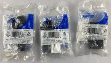 Lot of 3 Leviton 49910-SE4 QuickPort Modular Furniture Faceplate 4-Port Black picture