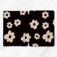 White Daisy Retro Floral Black Case For iPad 10.2 Pro 13 Air 13 Mini 7 10.9 A16 picture