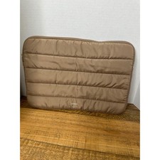 VANDEL Quilted Puffer Laptop Sleeve Case Bag Tan Beige Padded picture