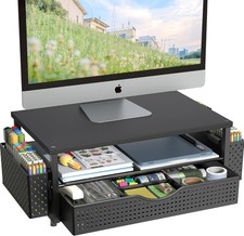 Spacrea Desk Organizer and Accessories, Computer Monitor Stand Riser Black  picture