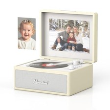 CD Player Portable,Retro CD Player with Bluetooth 5.0 & Dual HiFi White picture