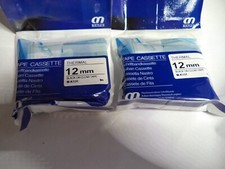 2 TAPES FITS BROTHER LABEL MAKER M95 M131 BLACK PRINT ON CLEAR 1/2
