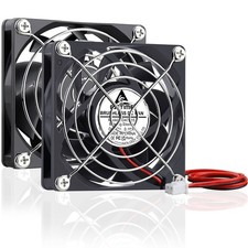 GDSTIME 70mm x 70mm x 15mm Fan 12V 2-Pin Brushless DC Axial Cooling, 2-Pack picture