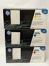 HP 307A Yellow, Cyan, Magenta LaserJet Toner Set CE742A CE741A CE743A *See pics* picture