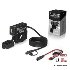 Cliff-Top Waterproof Motorcycle Dual Port USB Charger, 36W USB-C PD QC3.0 6A 36W picture