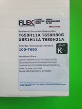 Universal LEXMARK T650 T652 T64 T656 Toner Cartridge by FLEX - Black - SEALED picture