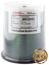 600-Pak CMC PRO (TY Technology) Shiny-Silver 52X 80-Min Silver/Lite-Blue CD-R's picture