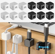 New 6 Piece Magnetic Cable Clips, Under Desk Cable Organizer, Smooth Adjustable picture