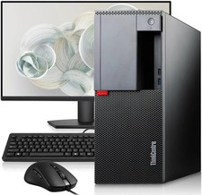 Lenovo M720t Desktop Tower i5-8500 8GB RAM 256GB SSD 24 in Monitor Adapter W11 picture