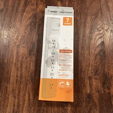 Belkin Home Office 7 Outlet Surge Protector 6ft Cord White BE107200-06 New Inbox picture