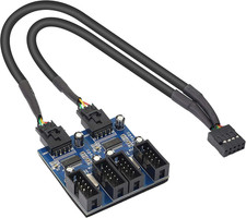 Motherboard USB 9 Pin Header Hub Male 1 to 2/4 Female USB 2.0 Splitter picture