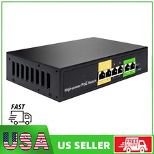 6 Port PoE Switch 4 Ports 10/100Mbps PoE+ 2 Uplink 65W 803.af/at for IP Cameras picture