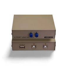 USB Switch Push Button Manual AB 1A-2B Box - Beige picture
