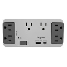 On-Q 6 Outlet Enclosure Surge Protector One Usb-A And One Usb-C Ac1062 picture