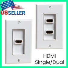 HDMI Wall Plate 1 or 2 Port Face Plate Single-Gang HDMI Insert 4K 2K HD White picture