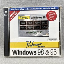 Professor Teaches Windows 98 & 95 PC CD ROM Educational Retro Bonus 2 CD Set picture
