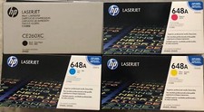 Set 4 Genuine SEALED HP CE260XC CE261A CE262A CE263A Toners 648A 649X picture