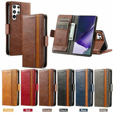 Flip Splice Leather Card Wallet Cover Case For S26 S25 FE S23 S24 S22 S20 S21 picture